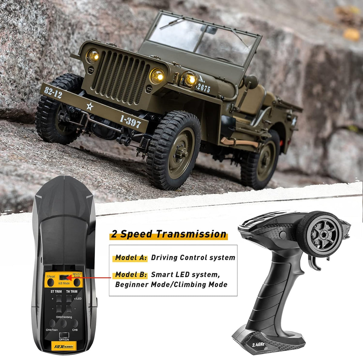 1/12 4x4 RC Rock Crawler with LED Lights B589516