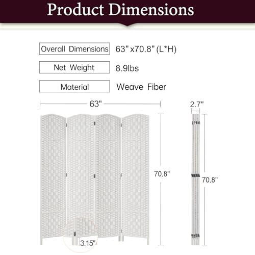 Dark Coffee 4 Panel Room Divider R65775