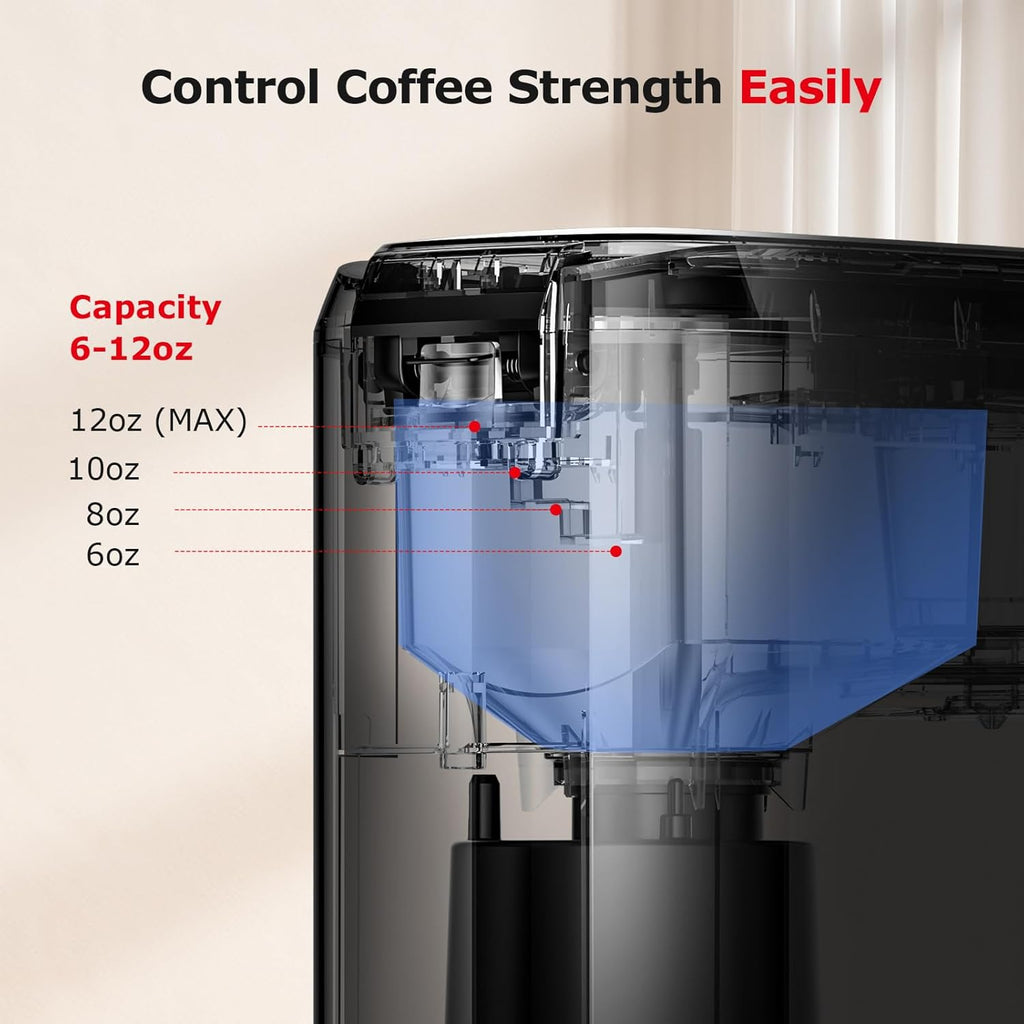 Single Serve Coffee Maker for K Cup Capsule, Brew Sizes 6 to 12oz A591838
