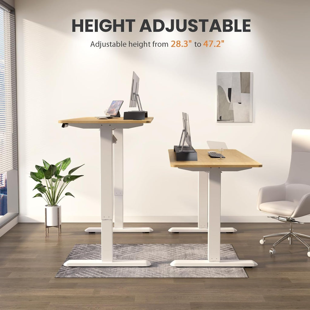 Electric Standing Desk 48 x 24 Inch Adjustable Height Desk with 4 Memory Presets (Maple) G311463