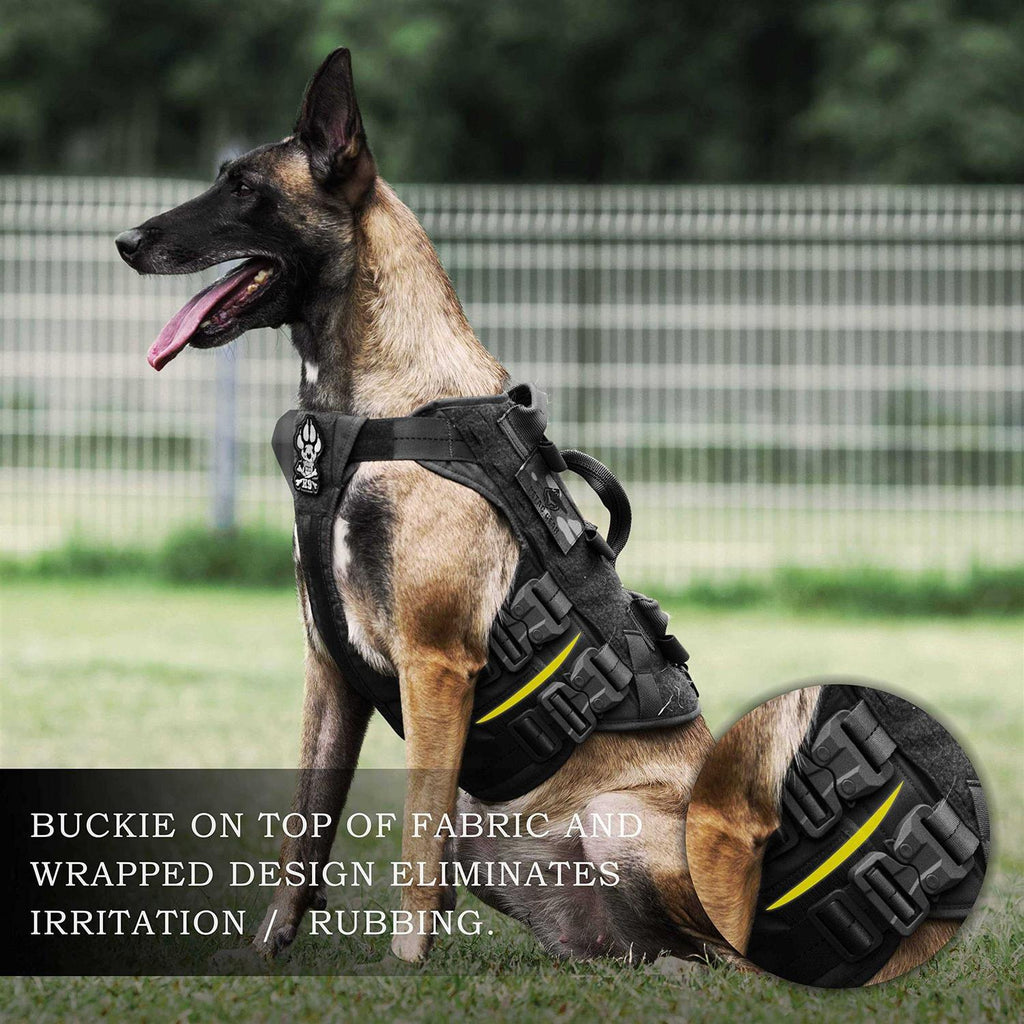 Tactical Dog Harness K9 Dog Training Vest Adjustable Padded MOLLE Vests B91675