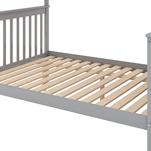 Twin Over Twin/Full Bunk Bed with Twin Size Trundle and Drawers, Solid Wood P323873