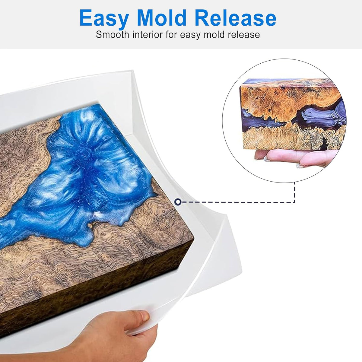 Large Rectangle Resin Table Molds 23.7X11.81 inch Epoxy Resin Table Mold Silicone Molds with 4 Table Support Legs N49787