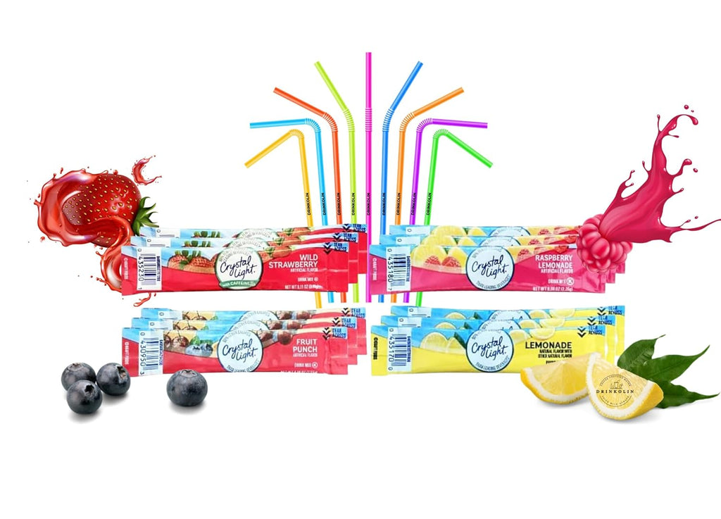 60 Flavored Drink Mix Packets Variety Pack V403