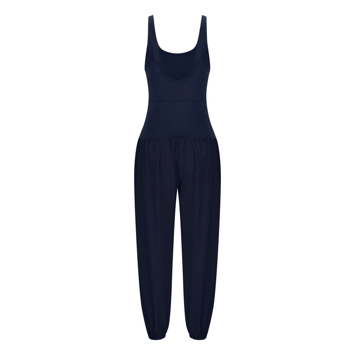 Square Neck Sleeveless Solid Color Sports Jumpsuit Q184793