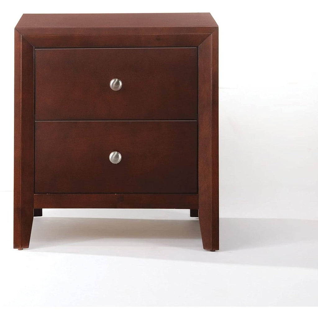 Brown Cherry 2-Drawer Nightstand U71009