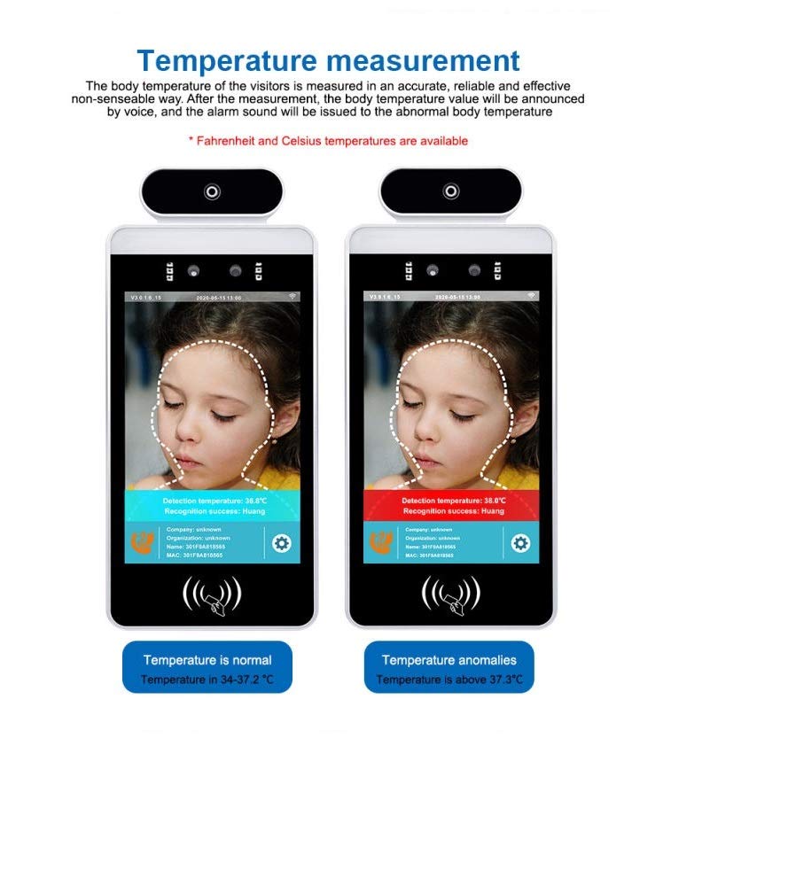 Wi-Fi Non-Contact Face Recognition Body Temperature Scanner System X91368