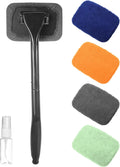 Car Window Cleaner Tool with Extendable Handle and Microfiber Cloth L6227