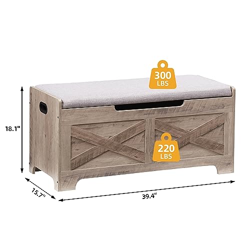 Storage Chest with Safety Hinge Wooden Shoe Bench F1032