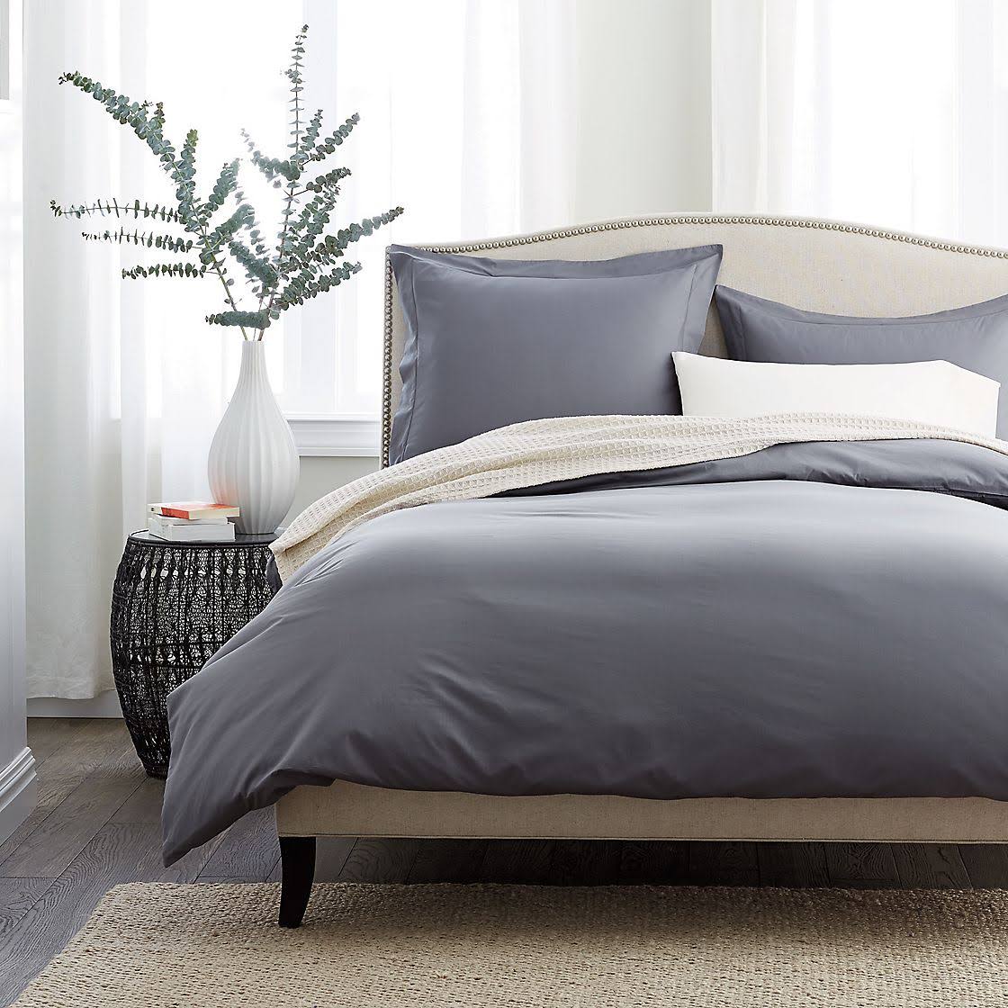Supima Cotton Percale Sham - Moss Green, Euro U562534