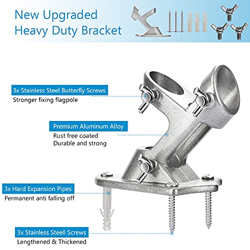 Heavy Duty Aluminum Flag Bracket with Stainless Steel Hardware W389