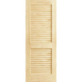 Louvered Solid Wood Primed Standard Door Q874