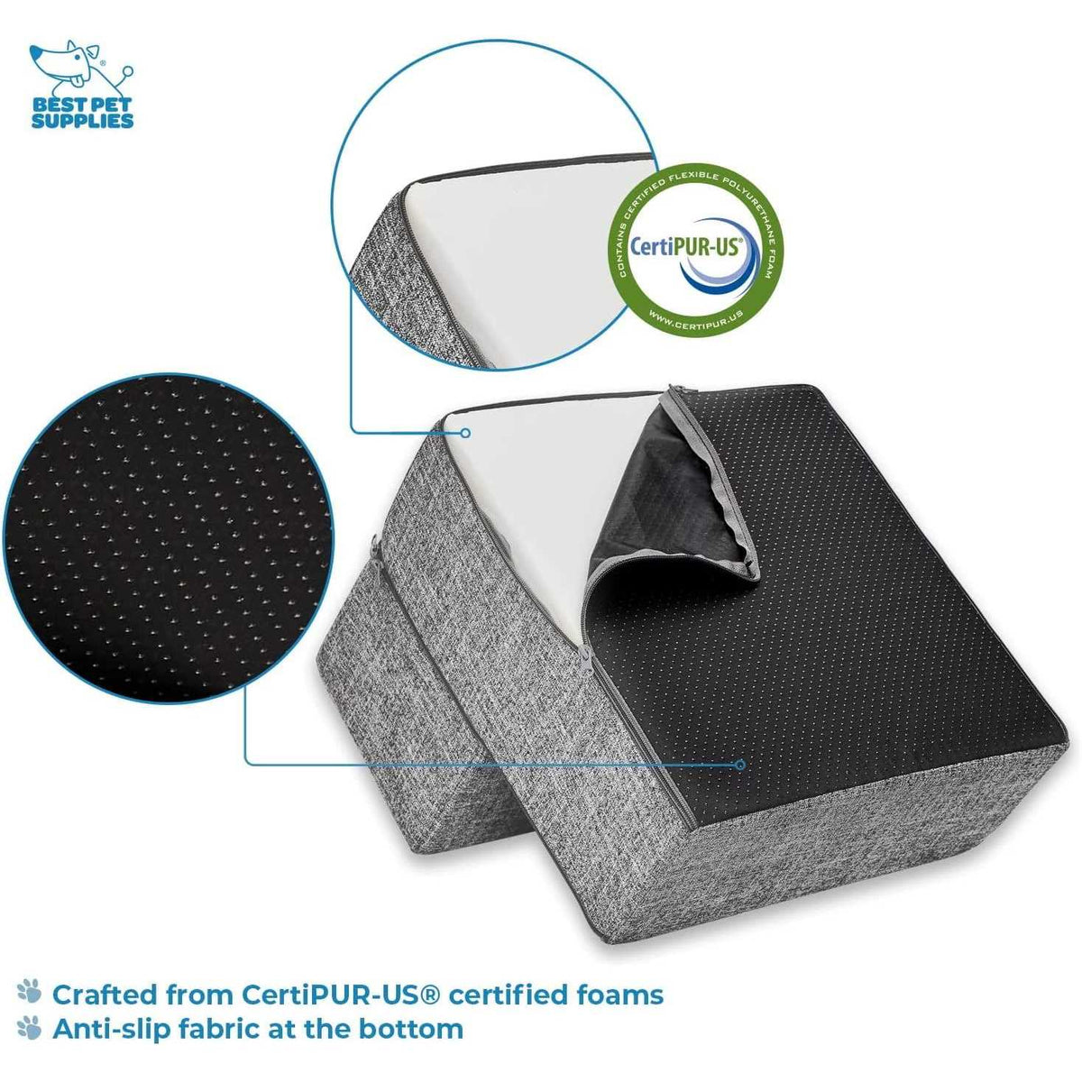 Foldable Pet Steps with CertiPUR-US Certified Foam A558