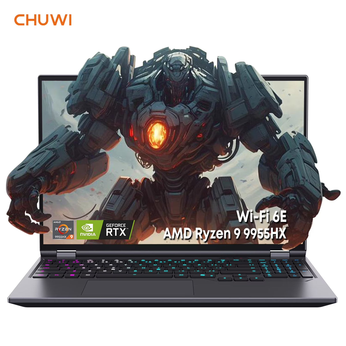 16" Gaming Laptop, AMD Ryzen 9 9955HX, RTX-5070Ti, 32GB DDR5, 1TB Gen4, Windows 11 Pro H49216