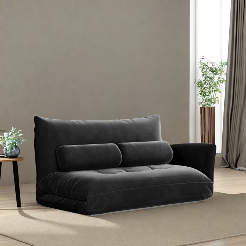 Adjustable Folding Futon Sofa Bed with Two Pillows I790