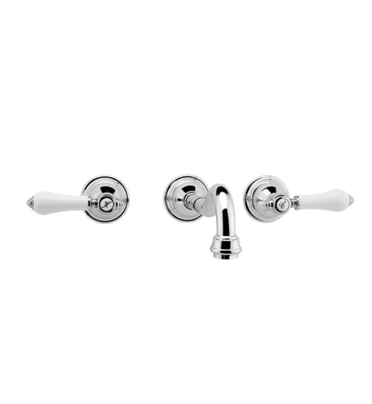 Double Handle Wall Mount Widespread Bathroom Sink Faucet M393