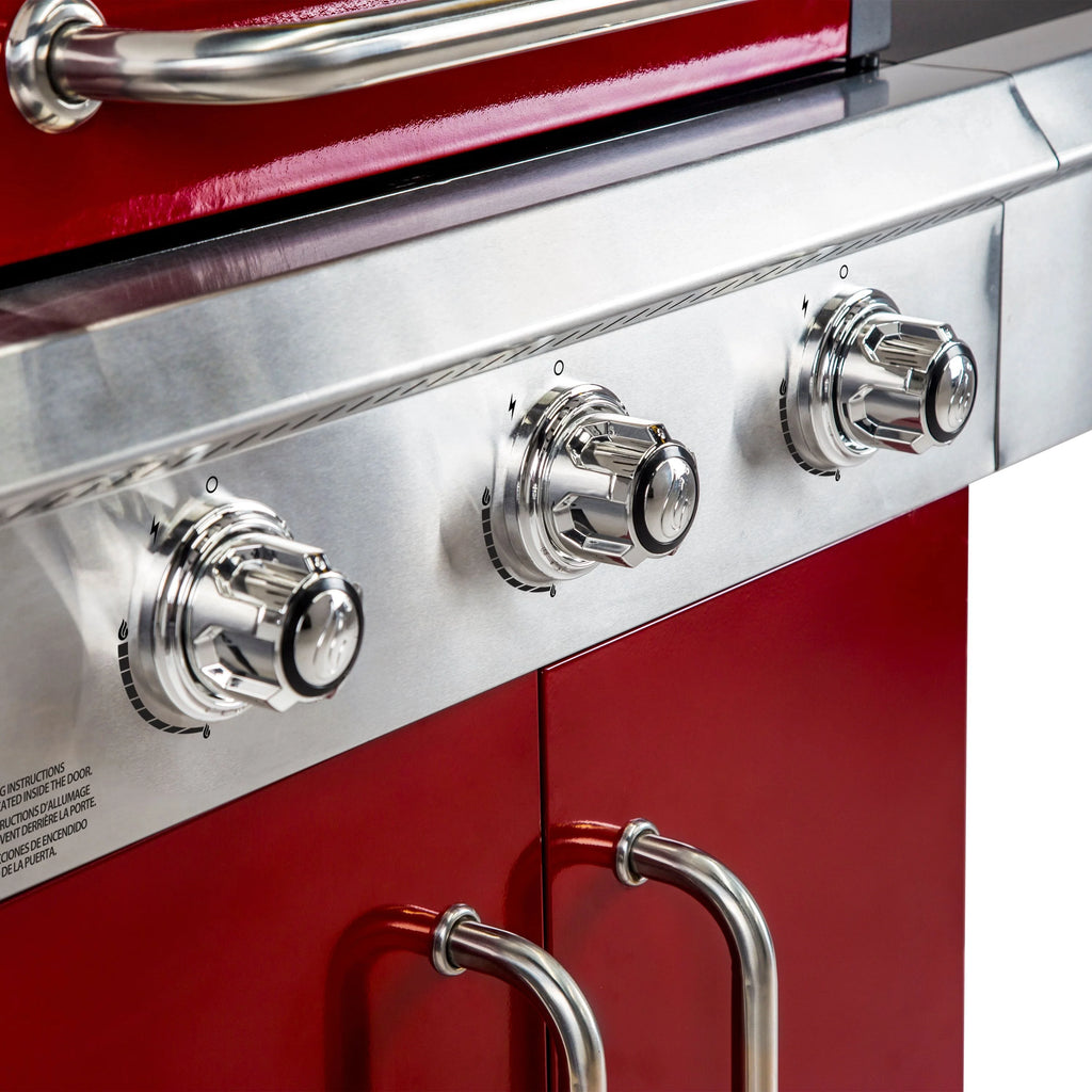 3 Burner Red Propane Gas Grill H423620