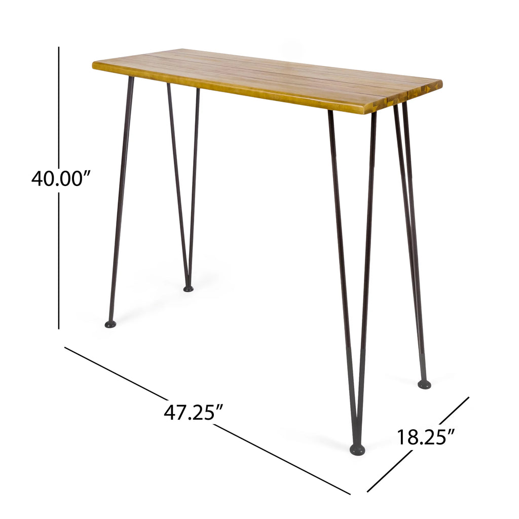Acacia Wood Bar Set with Iron Frame L519765