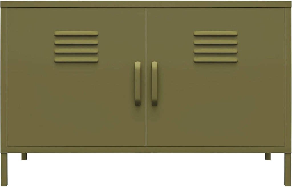 Black 2 Door Metal Locker Accent Cabinet L911