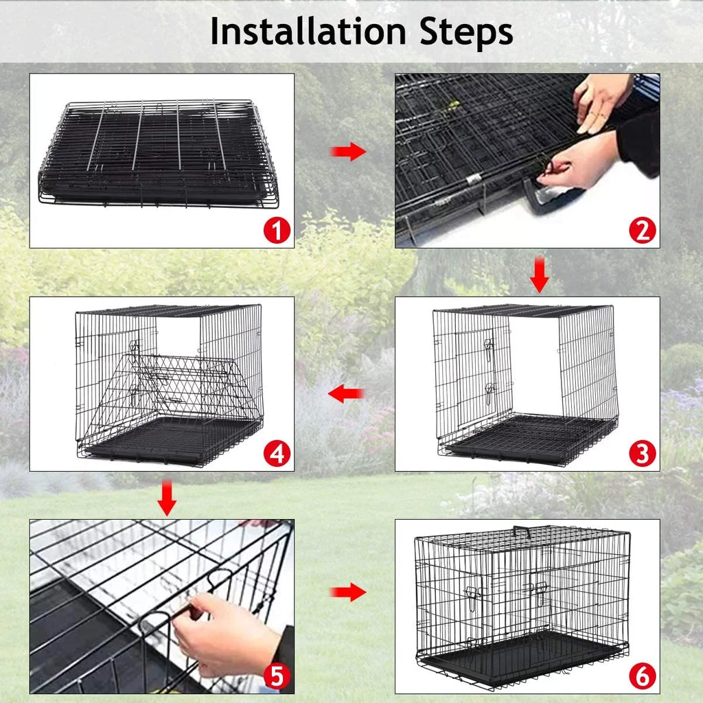 48 inch Double-Door Dog Cage M97812