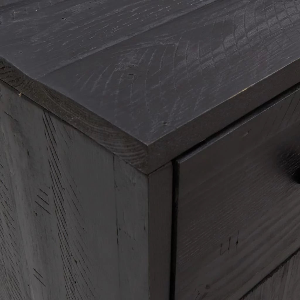 Black Solid Wood Pine Sideboard A367664