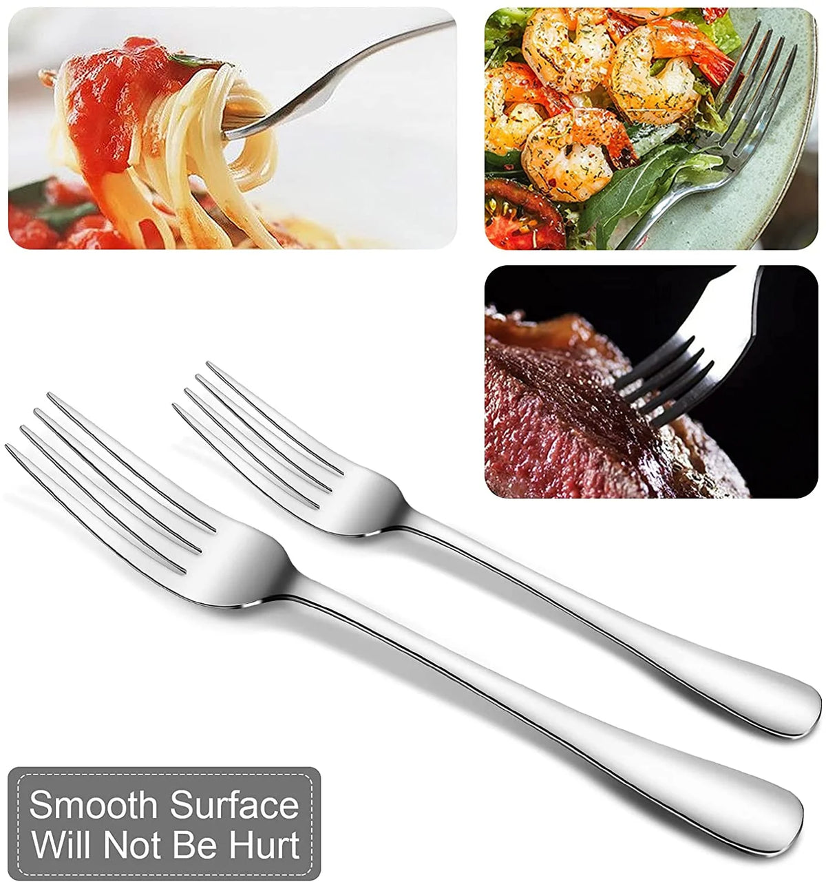 36-Piece Stainless Steel Flatware Set with Steak Knives W456