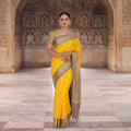 Yellow Banarasi Katan Silk Sari S4925