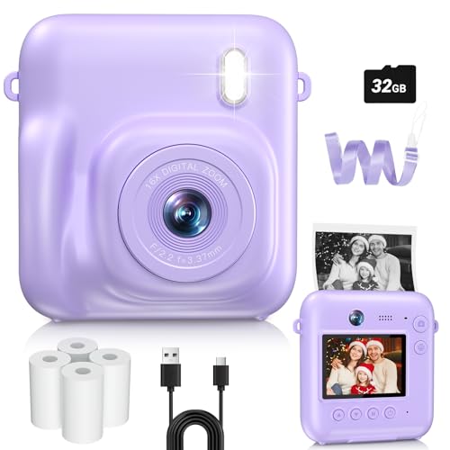 Instant Print Kids Camera 48MP 1080P with 32GB Card V8724