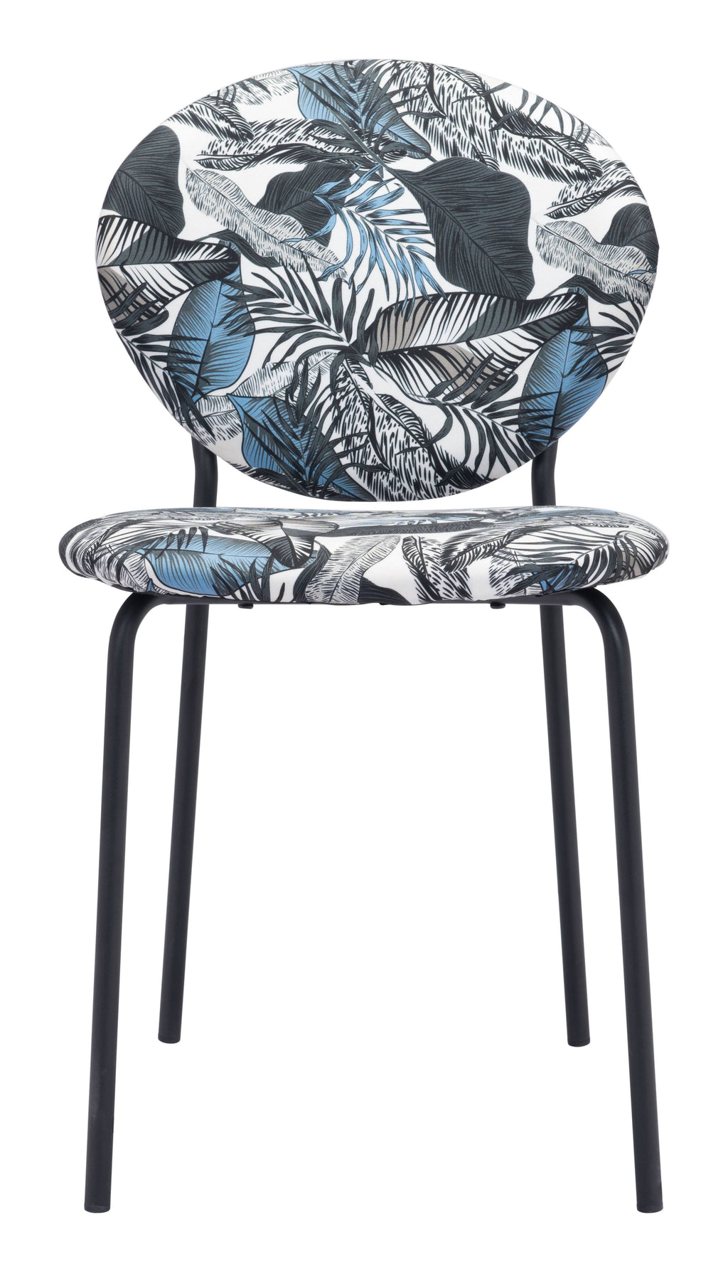 Black Leaf Print Dining Chair (Set of 2) H7914