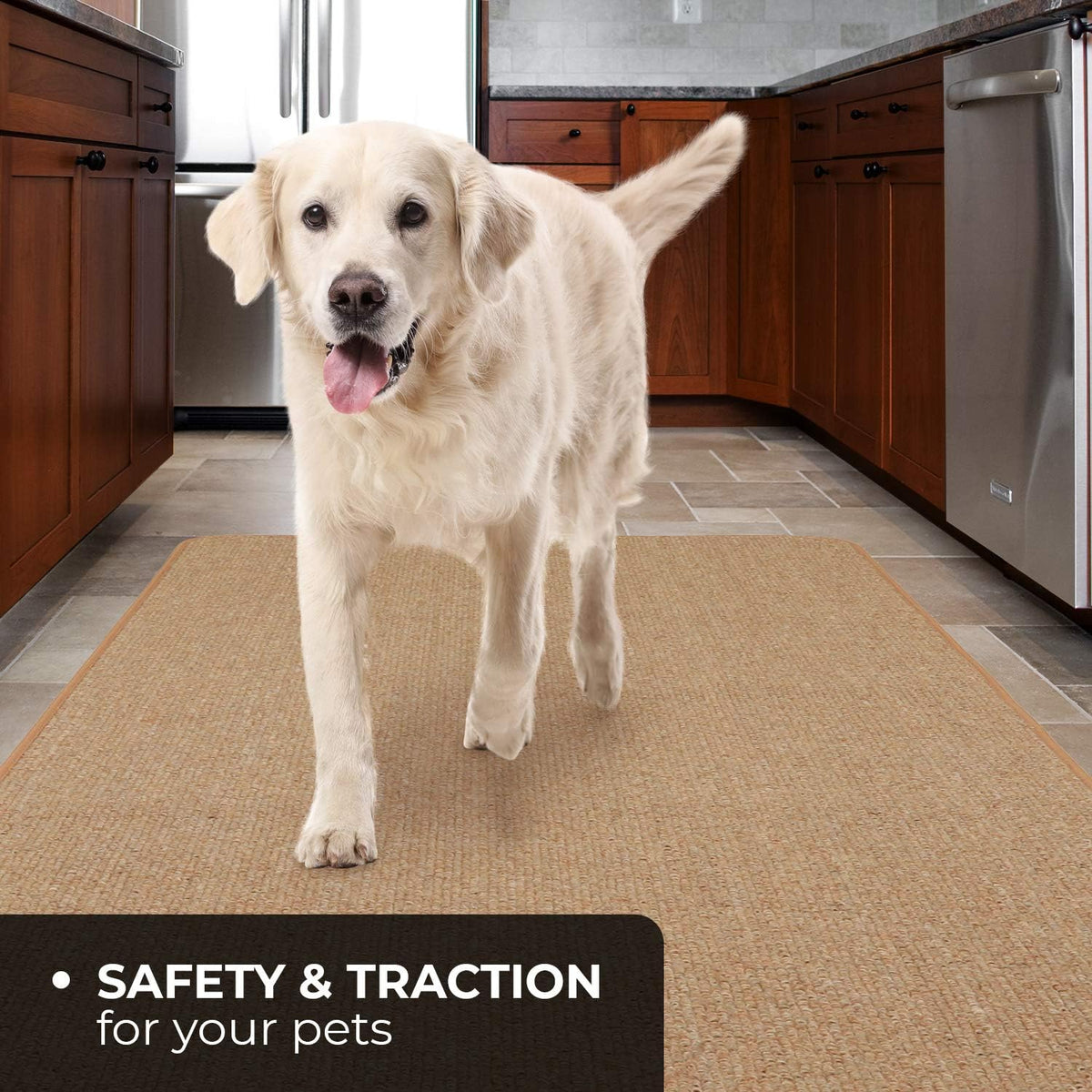 Pebble Beige 6 Feet X 36 Inches Skid-Resistant Carpet Runner U331