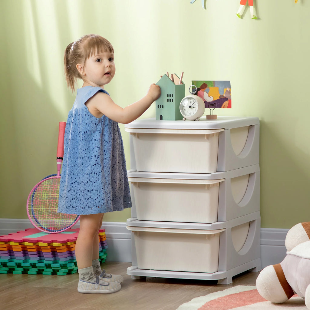 Blue 3 Tier Kids Storage Unit Dresser Tower T897332