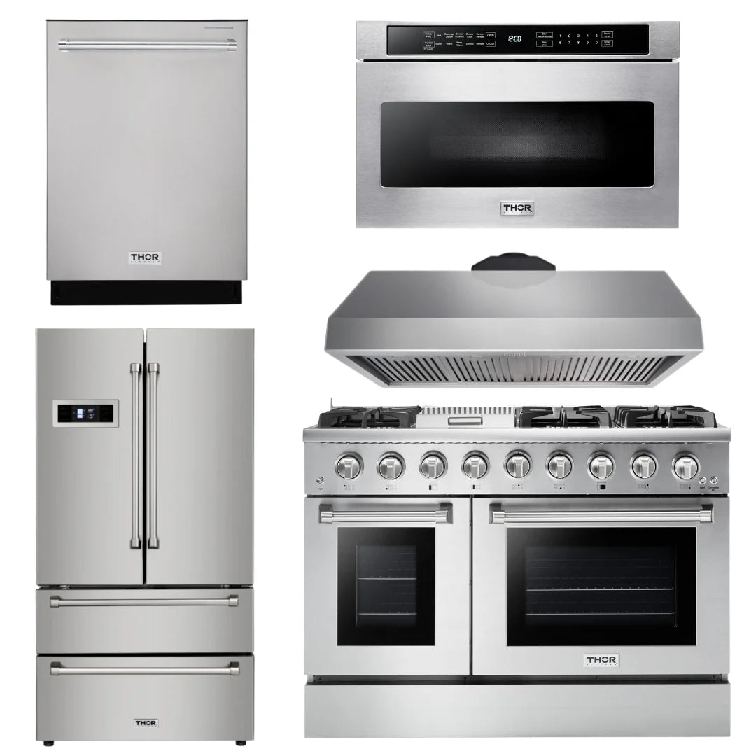 48 Propane Gas Range, Range Hood, Refrigerator, Dishwasher, Microwave A706225