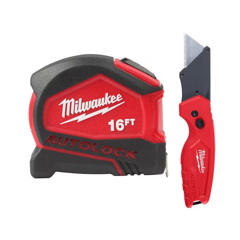 16 ft. Auto Lock Tape Measure with Folding Utility Knife D655387