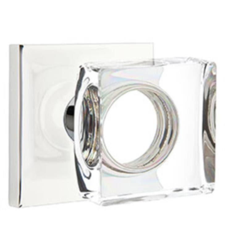 Passage Round Knob with Square Rose Finish: Satin Nickel V356999