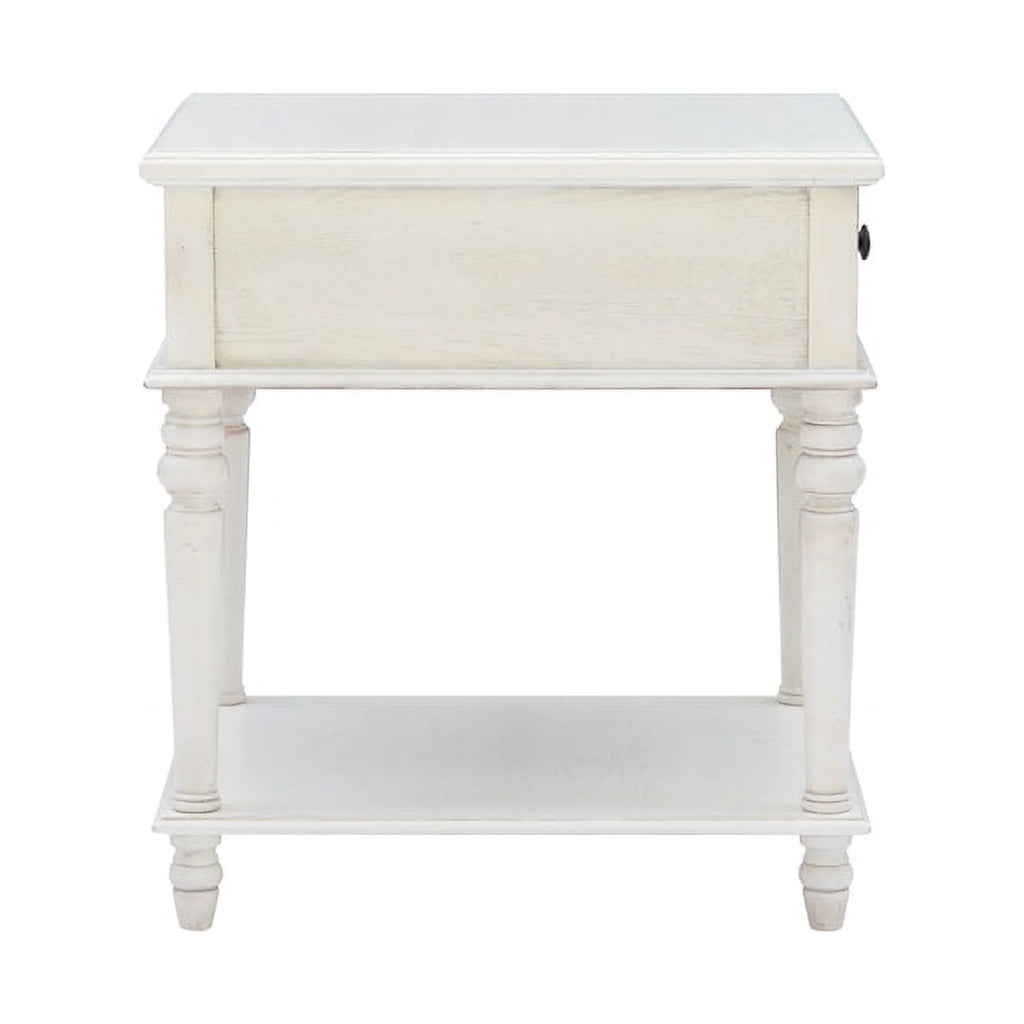 White Wood Side Accent Table Y446202