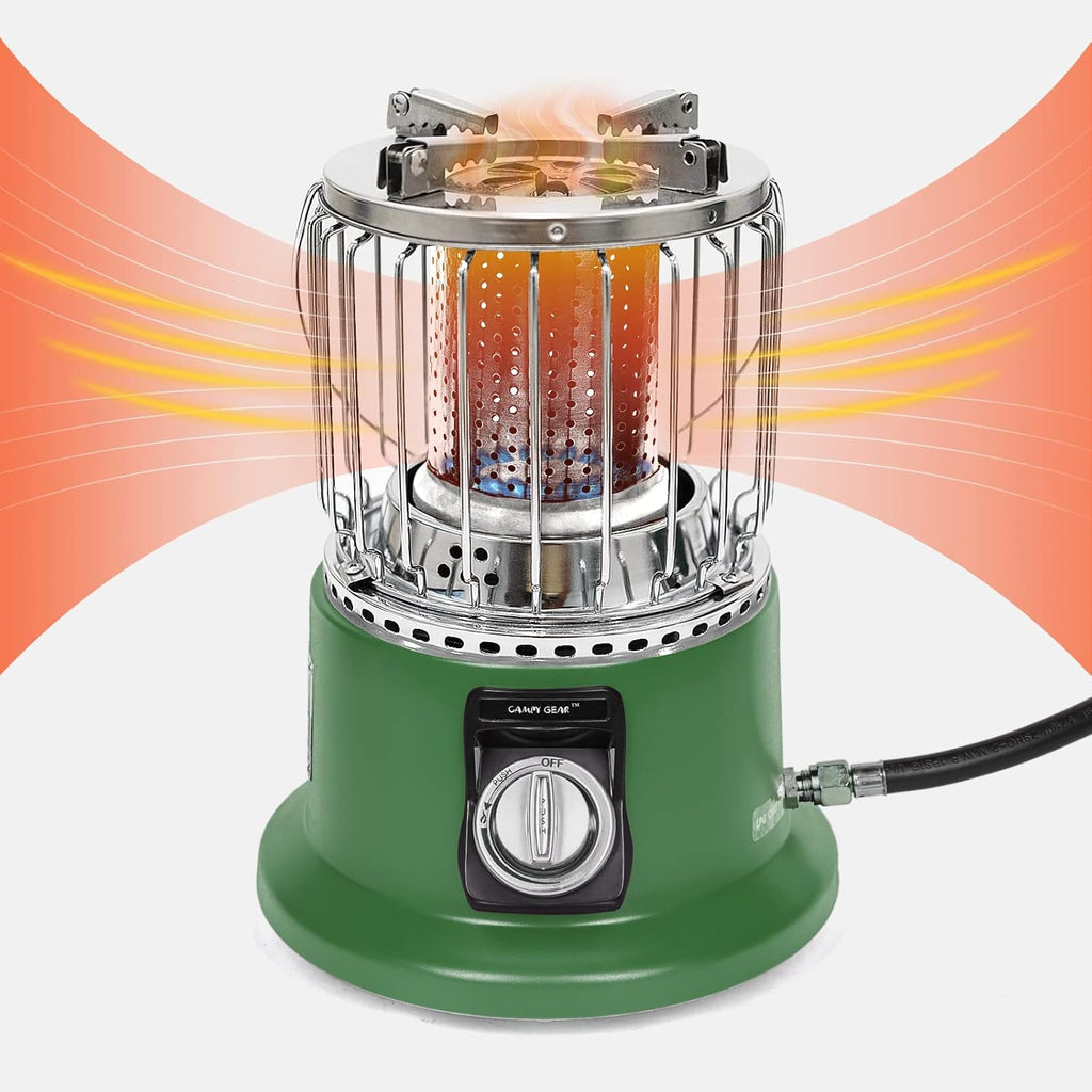 18,000 BTU 2 in 1 Portable Propane Heater & Stove with Hose and Pot (Orange) Q68574