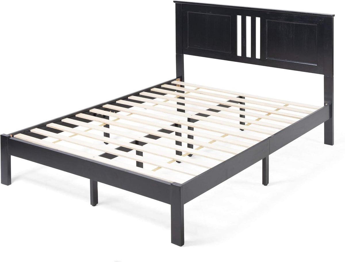 Gray Acacia Wood Queen Bed Platform I74507