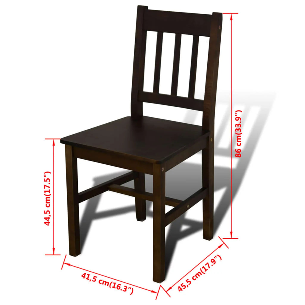 Wooden Dining Table with 4 Chairs Brown W179723