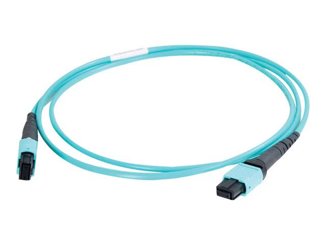 5M MPO to MPO Fiber Array Cable OM4 Plenum Rated Aqua I9157
