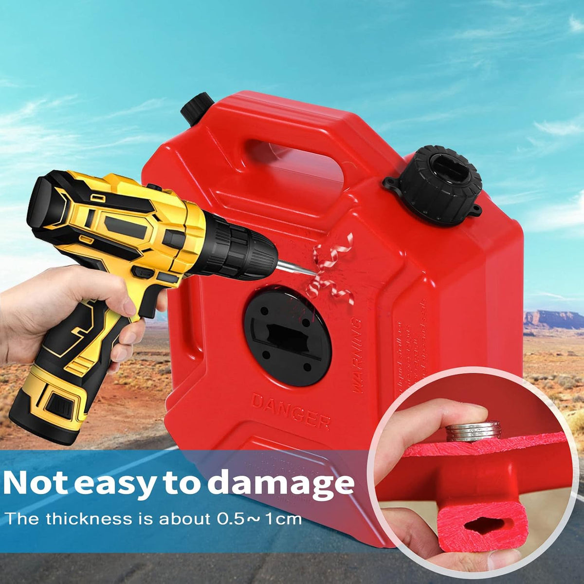 Red Poly Gas Can 5L Pack of 2 E507990
