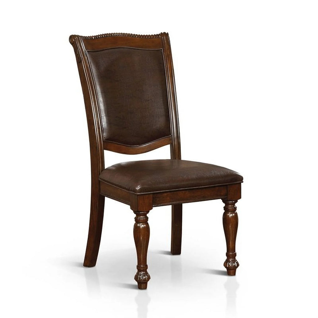Brown Cherry Wood Side Chair (Set of 2) S5283