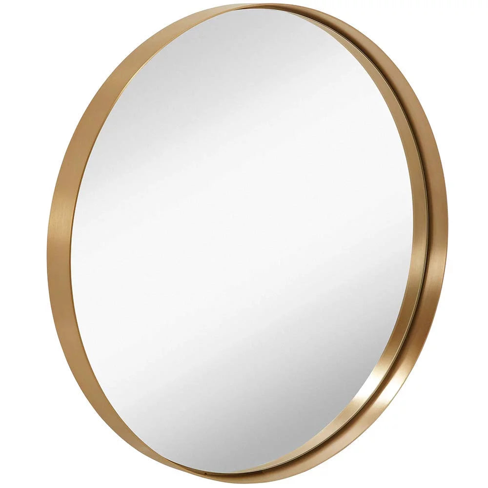 24" Gold Round Metal Frame Mirror A561298