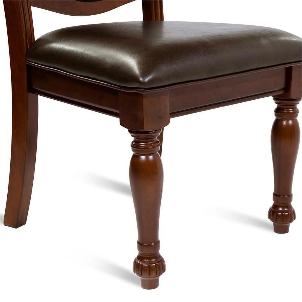 Brown Cherry Wood Side Chair (Set of 2) S5283