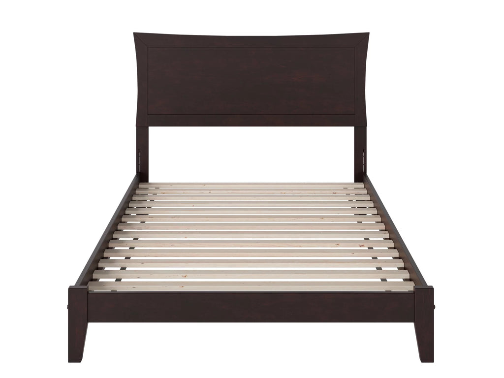 Full Low Profile Wood Platform Bed Frame with Panel Headboard C827638