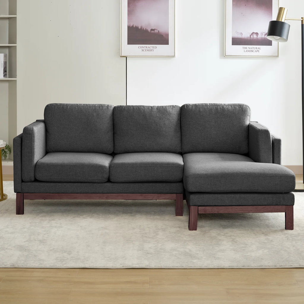 84" L-Shaped Upholstered Sectional Sofa with Chaise Lounge T99602