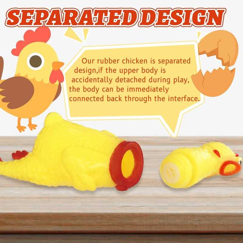 Yellow Rubber Chicken Dog Toys T5250