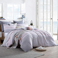 Mauve King/Cal King 100% Cotton Gauze Stripe Duvet Cover Set C947438