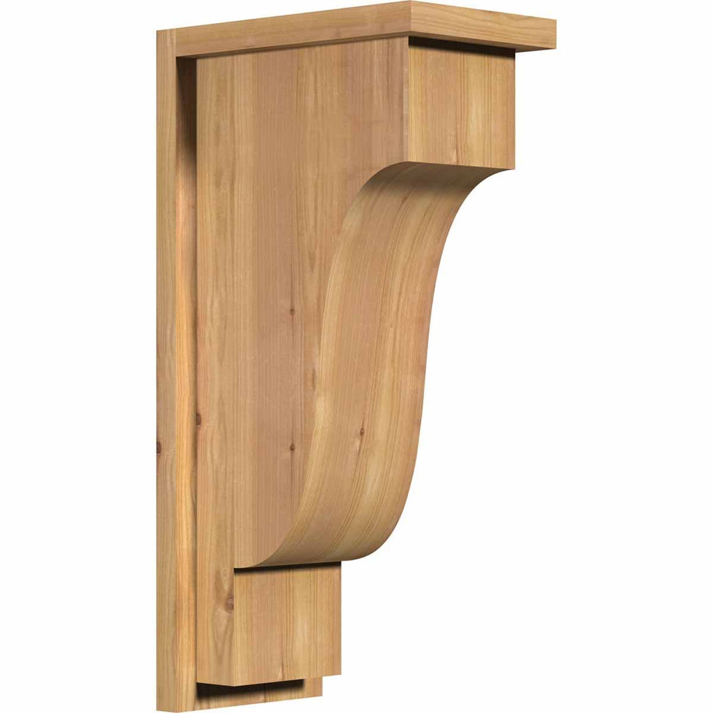 7 1/2x22W x 12x22D x 24x22H Western Red Cedar Corbel with Backplate C78004