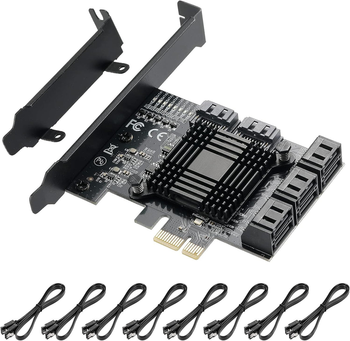 4X PCIE to SATA 3.0 6 Gbps Controller with 8 SATA Cables D4033