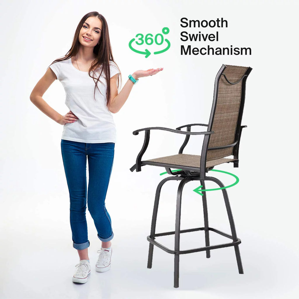 3 Piece Outdoor Cafe Furniture Set with Glass Table and 2 Chairs J5244